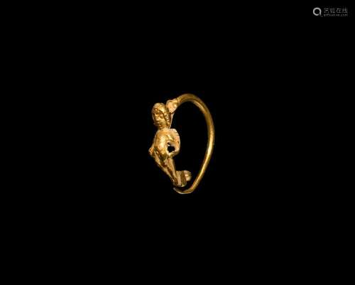 Greek Gold Earring with Psykhe