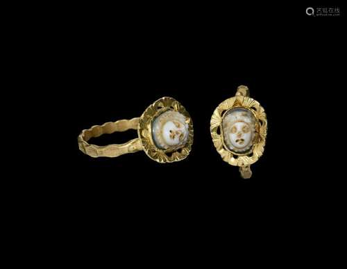 Roman Gold Ring with Portrait Cameo