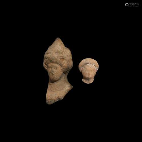 Greek Terracotta Head Group