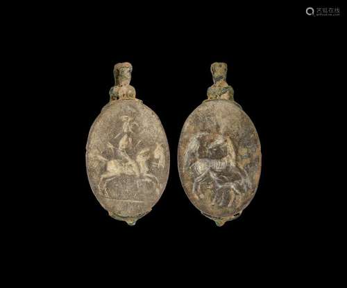 Parthian Pendant with Animals and Rider