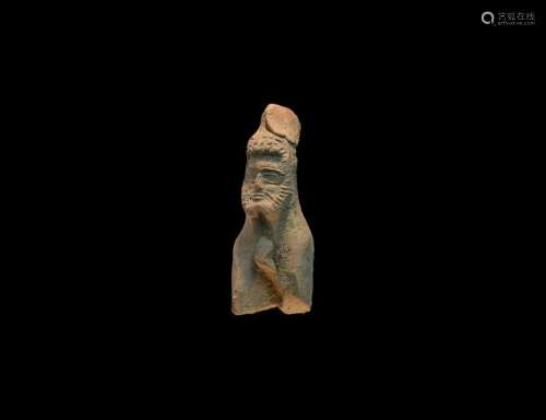 Parthian Ceramic Bust of a Warrior