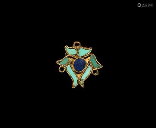 Parthian Gold and Gemstone Pendant