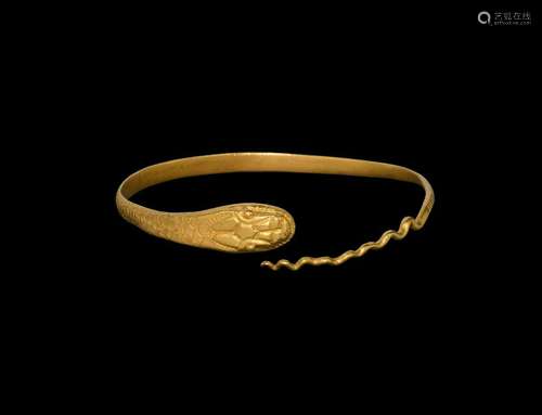 Romano-Egyptian Gold Snake Bracelet