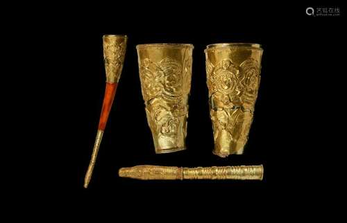 Greek Gold Rhyton Terminal and Fitting Group