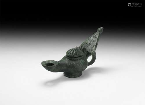 Roman Bronze Oil Lamp