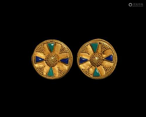 Roman Gold Filigree Mount Pair