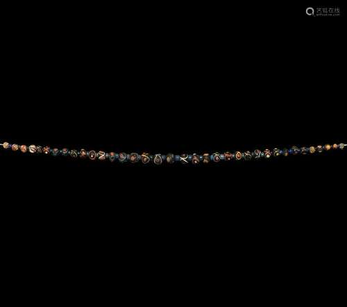 Roman Mosaic Glass Bead Necklace String