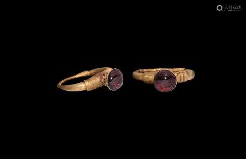 Byzantine Gold Ring with Garnet Turret