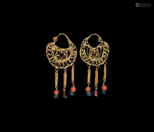 Byzantine Gold Openwork Earring Pair