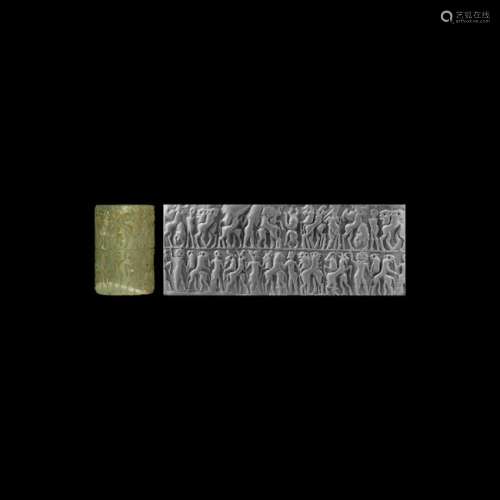 Early Dynastic II Cylinder Seal with Contest Scene