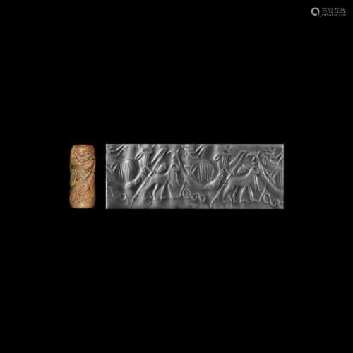 Early Dynastic III Cylinder Seal with Samas Voyaging