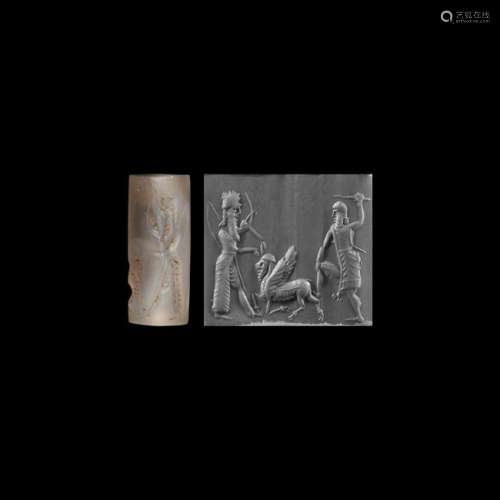 Western Asiatic Cylinder Seal with Combat Scene