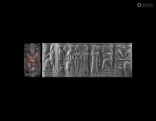 Western Asiatic Cylinder Seal with Figural Frieze