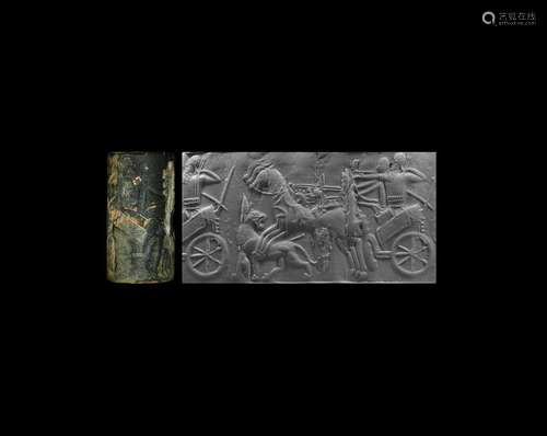 Neo-Assyrian Cylinder Seal with Hunting Scene