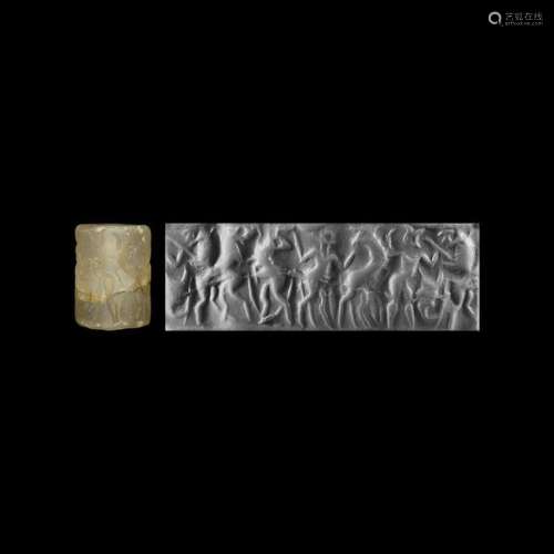 Early Dynastic II Cylinder Seal with Contest Scene