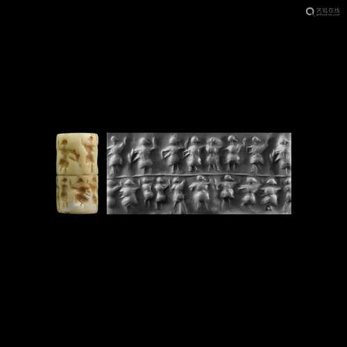 Western Asiatic Mesopotamian Cylinder Seal with Dancers