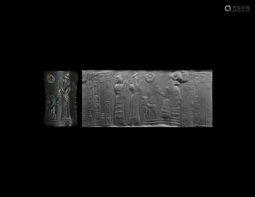 Neo-Sumerian Cylinder Seal with Presentation Scene