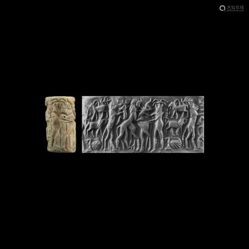 Early Dynastic Cylinder Seal with Advancing Animals