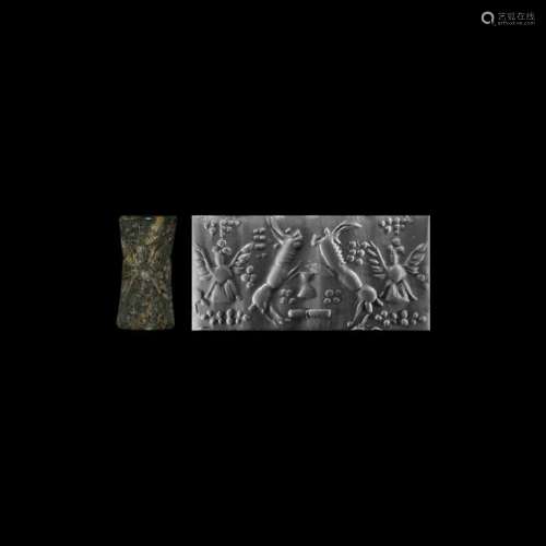 Western Asiatic Cylinder Seal with Faravahar