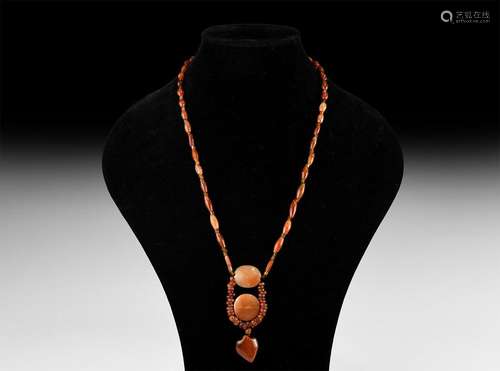 Roman and Other Carnelian Bead Necklace