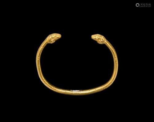 Achaemenid Gold Bracelet with Ram-Head Terminals