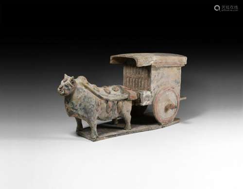 Chinese Han Ox-Drawn Carriage Model