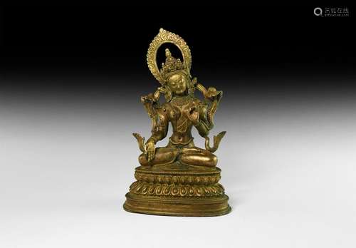 Sino-Tibetan Gilt Arya Tara Figurine