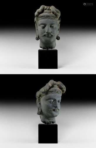 Life-Size Gandharan Buddha Statue Head