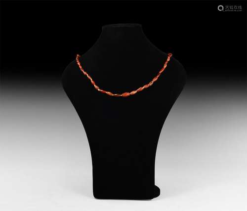 Roman Carnelian Bead Necklace