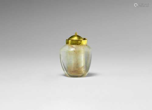 Roman Rock Crystal Vessel with Gold Fittings