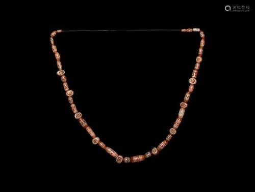 Indus Valley Etched Bead String