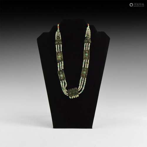 Fatimid Silver Pendant Bead Necklace