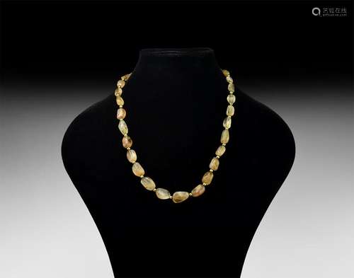 Roman Yellow Citrine Bead Necklace