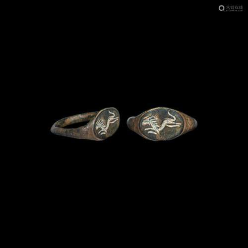 Roman Signet Ring with Leaping Lion