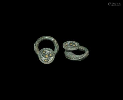 Iron Age Celtic Enamelled Terret Ring with Triskele