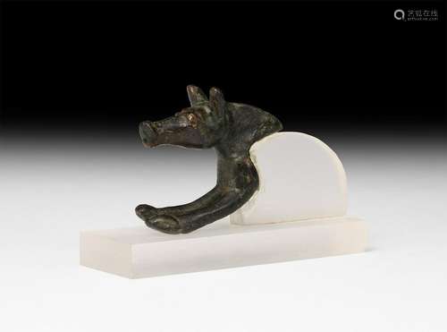 Iron Age Celtic Boar's Head Bowl Mount