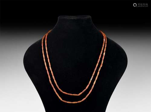 Roman Carnelian Bead Necklace String