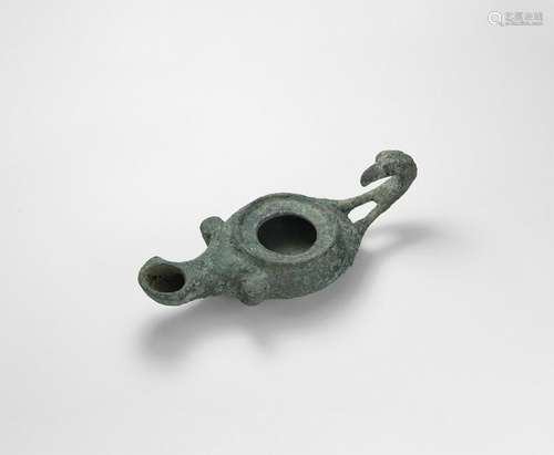 Roman Oil Lamp with Eagle Handle