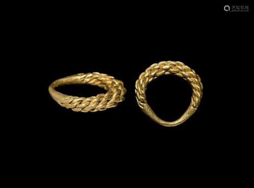 Viking Gold Plaited Ring