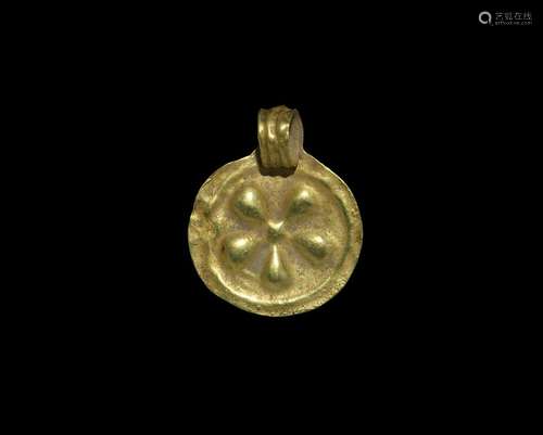 Viking Gold Flower Pendant