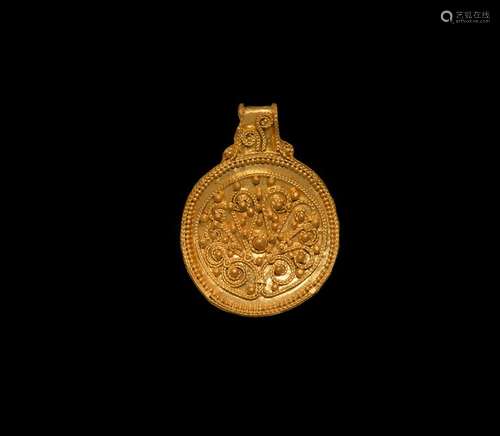 Pre-Viking Gold Pendant with Filigree