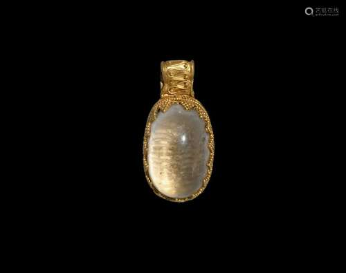 Viking Gold Rock Crystal Pendant