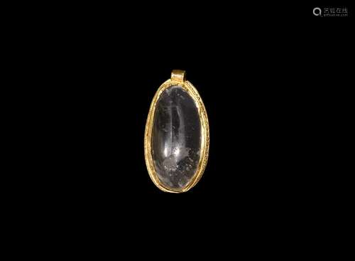 Viking Gold Pendant with Keeled Crystal