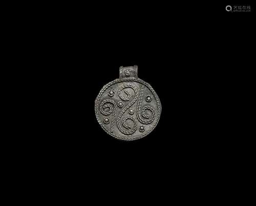 Viking Silver Pendant with Filigree