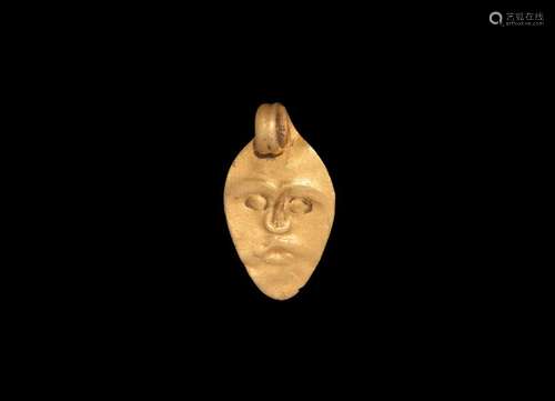 Roman Gold Pendant with Face