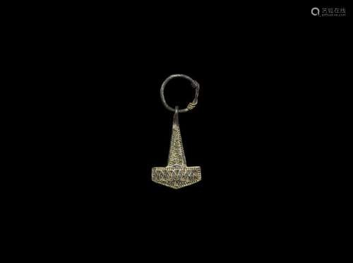 Viking Gilt Silver Thor's Hammer Pendant