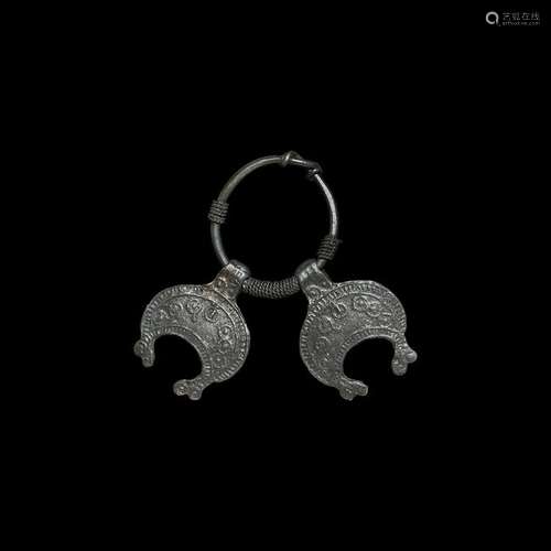 Viking Silver Pendant Pair on Ring