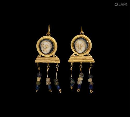 Roman and Later Gold Cameo Earring Pair