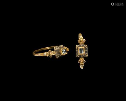 Tudor Period Ring with Diamond and Inlay