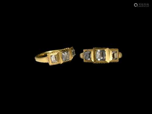 Post Medieval Gold Ring with Diamonds